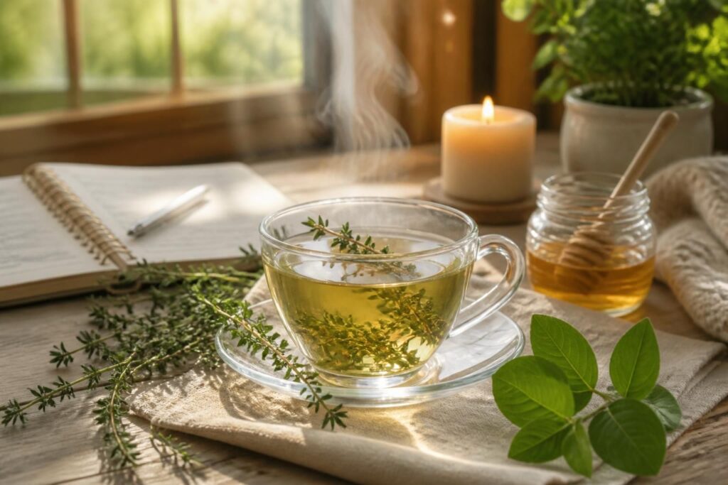 découvrez les bienfaits de la tisane de thym pour renforcer votre bien-être au quotidien, grâce à ses propriétés apaisantes et naturelles.