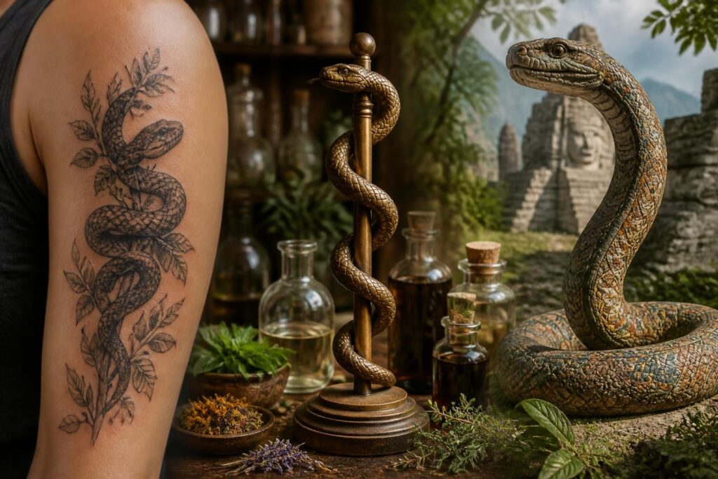Symbole serpent : significations dans le tatouage, la pharmacie et la culture